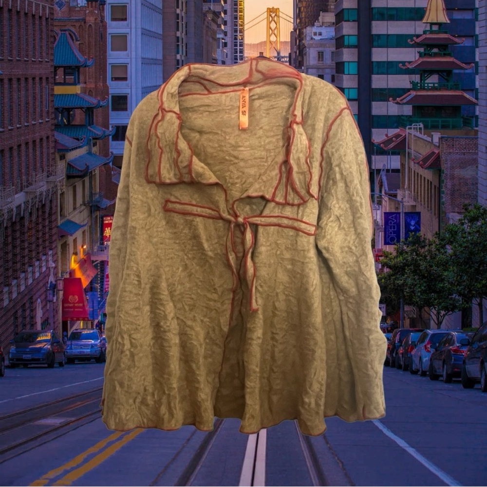 Vintage Anya SF Tan & Red Jacket Size M/L